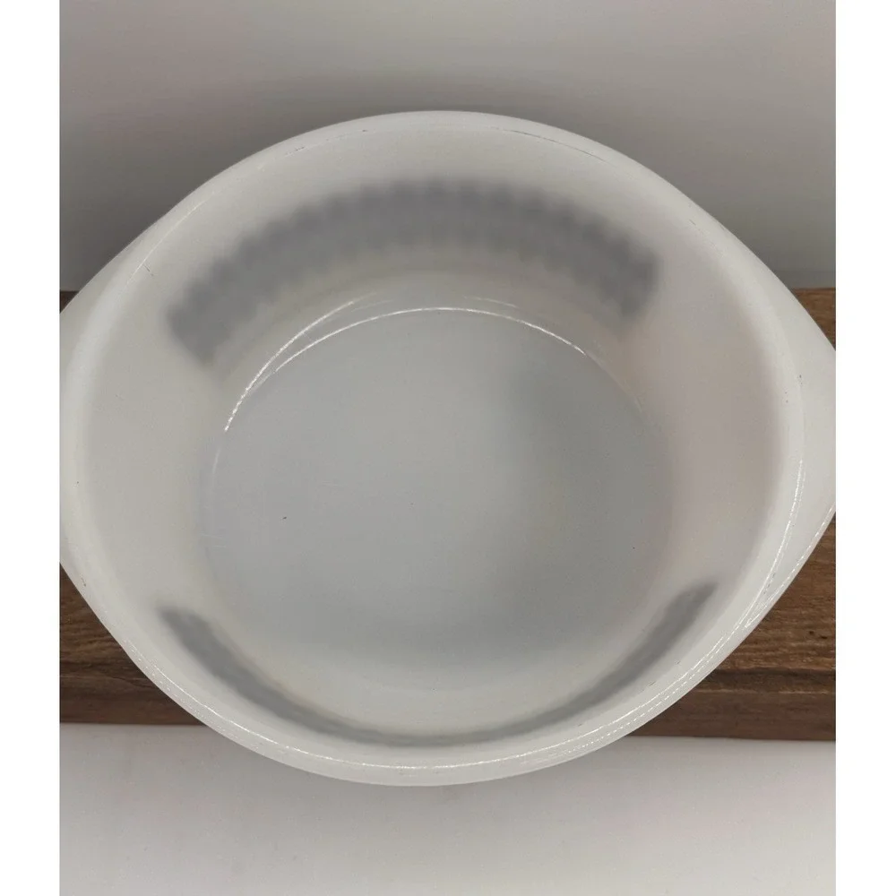 Glasbake J514 2 QT Dish Brown Diamonds Bakeware Vintage Milk‎ Glass No Lid
